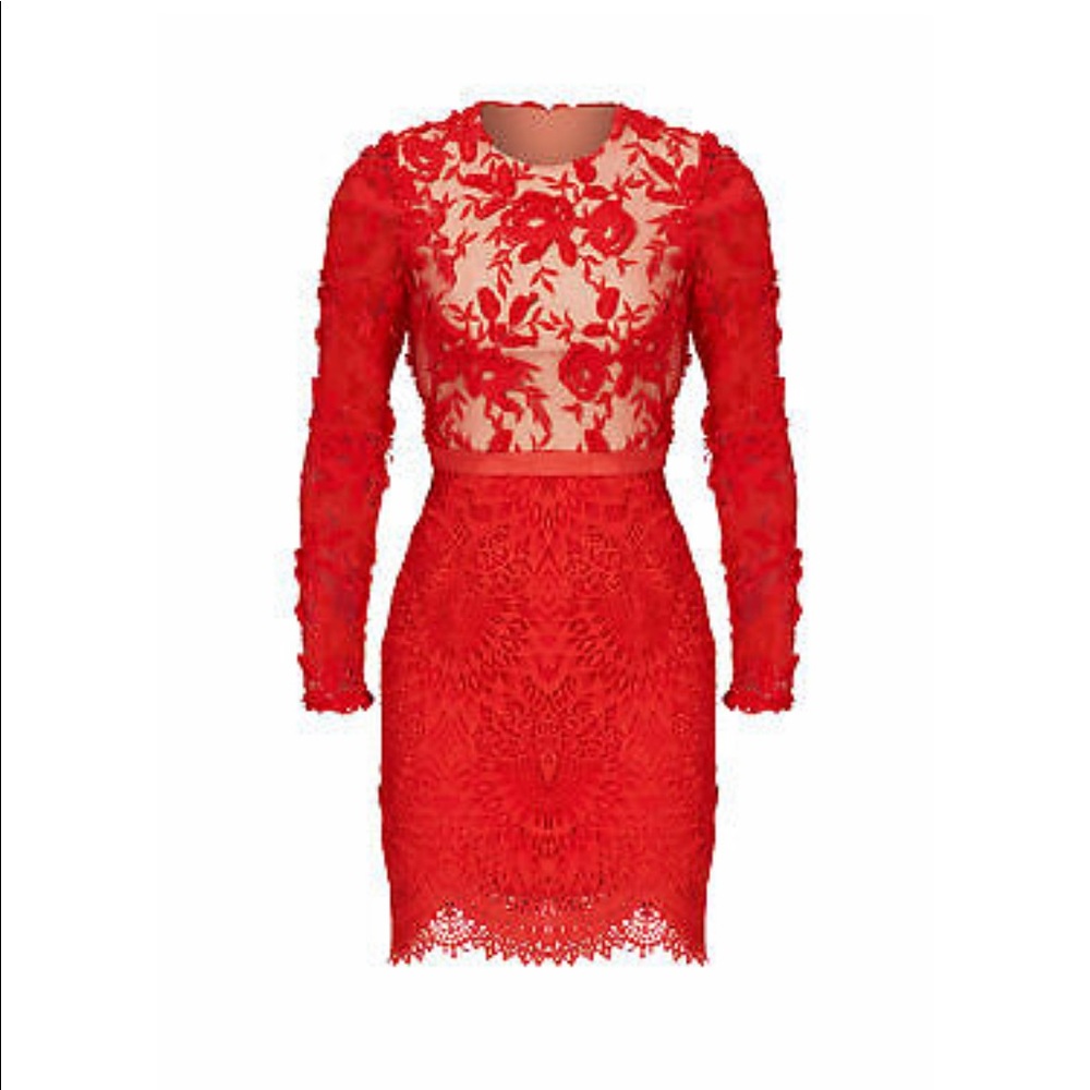 ML Monique Lhuillier calypso lace Sheath sz 12